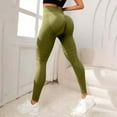 thumbnail image 2 of Compression Leggings for Women, Audhol Women's Texture Hip Lifting Fitness Pants with Tight Fit and High Waist Peach Hip Yoga Pants Gym Leggings for Women Green M, 2 of 4