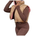 thumbnail image 1 of Veste Courte à Col Montant d'Hiver pour Femmes, Douce, Chaude, avec Fermeture Éclair, pour Automne et Temps Froid, 1 of 7