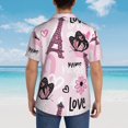 thumbnail image 4 of Pofeuu Eiffel Tower and Butterflies Print Hawaiian Shirt for Men Sleeves Casual Button Down Summer Beach Dress Shirts T-Shirts,Small, 4 of 7