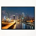thumbnail image 1 of Design Art Philadelphia Skyline at Night Framed Canvas Art Print, 1 of 5
