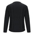 thumbnail image 3 of TFEOQRY Fashionable Men's Round Neck Sweater Long Sleeved Solid Color Pullover Knitted Sweater Tops Black, 3 of 5
