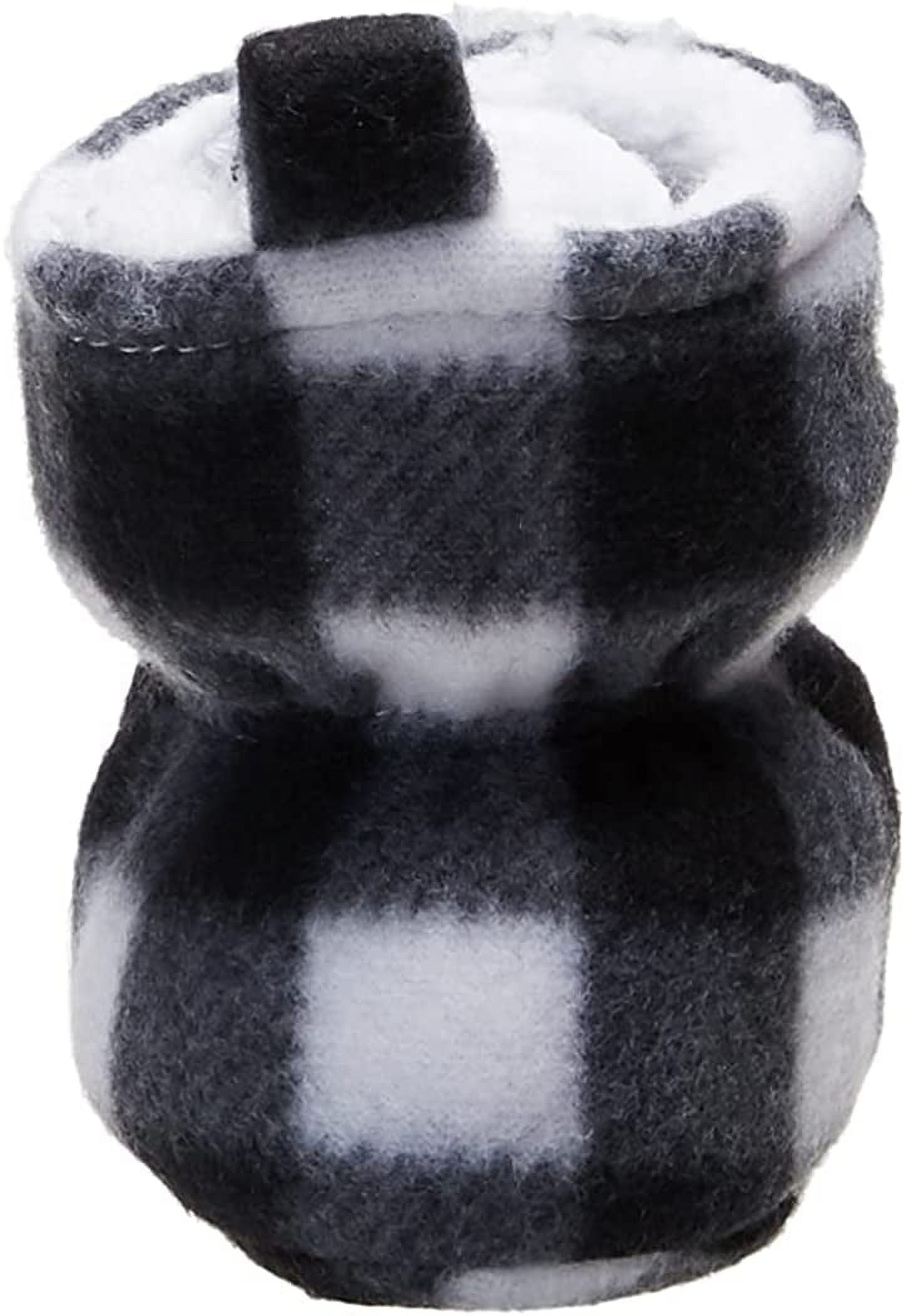 Hudson Baby Baby and Toddler Cozy Fleece and Faux Shearling Booties, Black White Plaid, 18-24 Months