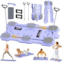 Pilates Board Reformer Machine Set, Foldable Multi-Functional Fitness Board Home Gym for Full Body Workout