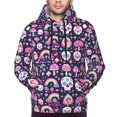 thumbnail image 2 of Bingfone cute Skull rainbow mushroom Men's Drawstring Hoodie Long Sleeve Pocket Sweatshirts-4X-Large, 2 of 6
