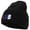 Black, variant on Cuba Country Three-Letter CUB Flag Embroidered 8 Inch Knitted Short Beanie - Dk Grey OSFM