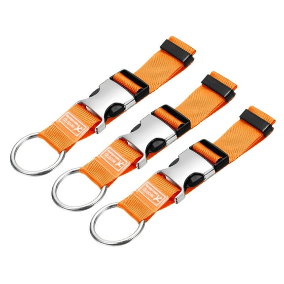 3 Pack Add A Bag Luggage Strap, 6-12 Inch Adjustable Suitcase Belt Travel Accessories, Luggage Connector for Carry-on Baggage, Orange