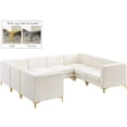 thumbnail image 3 of Meridian Furniture Alina Sectionnel Modulaire en Velours Crème, 3 of 23
