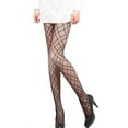 thumbnail image 2 of George & Jimmy Checkered Hosiery Womens Lingerie Fishnet Stocking Sheer Pantyhose Medium Black Color, 2 of 4