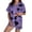 Dark Purple, variant on JIANLAI Nightgown Women's Cute Ghost & Floral All‑Over Print Notched Lapel Button‑Down Short‑Sleeve Top & Elastic Waist Shorts Loungewear Multiple Patterns Available S‑XXXL
