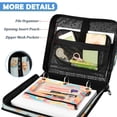 thumbnail image 5 of Zipper Binder with Shoulder Strap 2 inch 3 Ring Waterproof File Folder Organizer Bag 500 Sheet Turtles Seahorses and Fish Pattern, 5 of 8