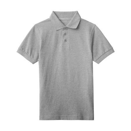 Kids Pique Polo Shirt Short Sleeve Solid Cotton Regular Fit Uniform