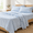 Light Blue Gingham-Queen, variant on Light Blue Gingham Ruffle King Sheet Set