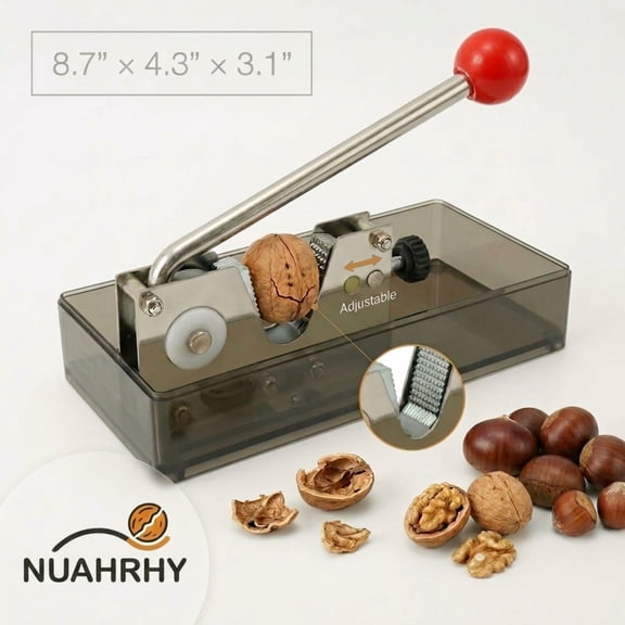 Grusce Walnut Cracker Stainless Steel Nut Opener Tool with Adjustable Jaw Efficient Pecan Cracker Tool for Almond Hazelnut Chestnut