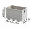 thumbnail image 2 of Linen Fabric Storage Basket with Side Pull Tab Foldable Frame Garment Bin for Bedroom Wardrobe Dresser Dorm Household Apparel Towel Small Accessory Organizer, 2 of 5
