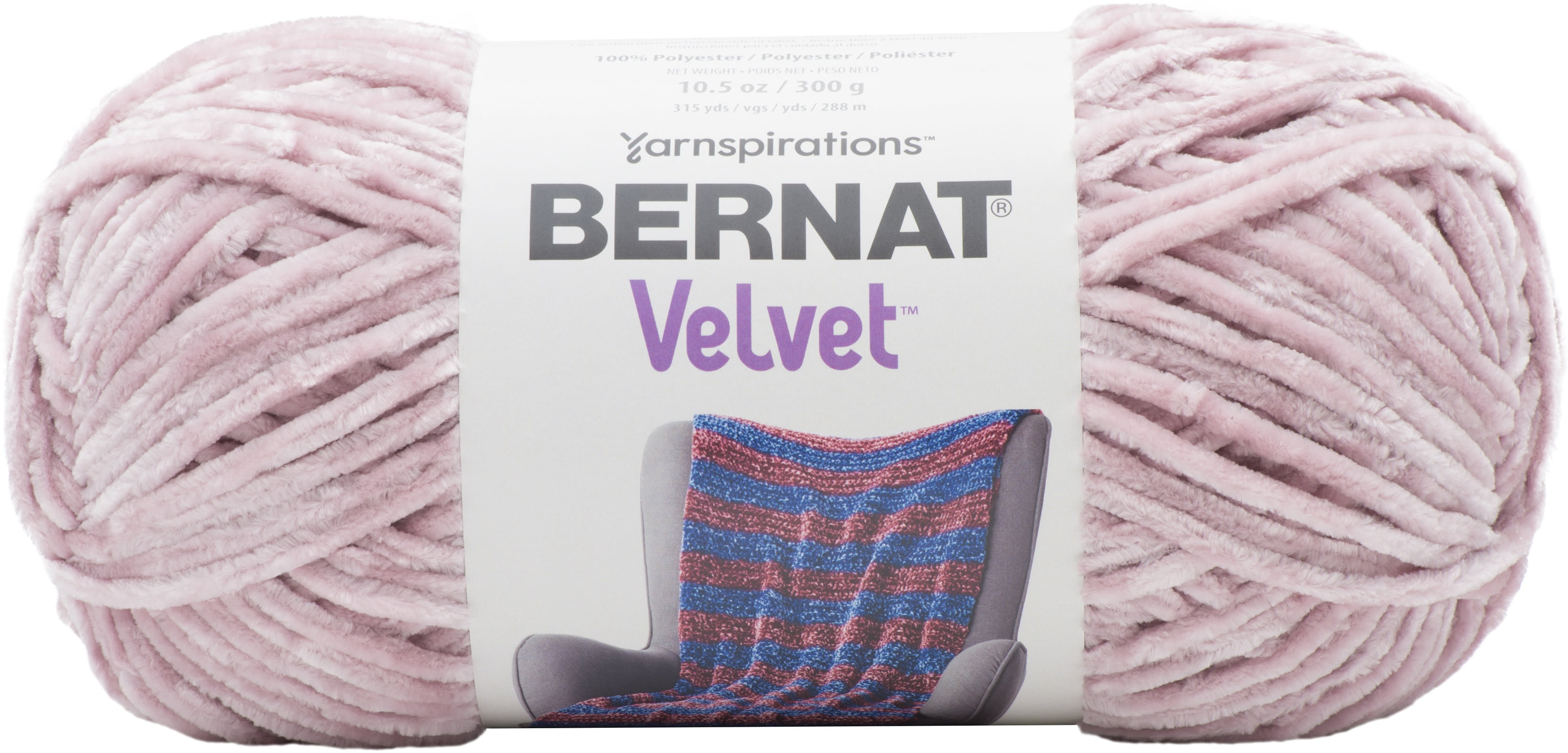 Bernat Polyester Velvet Yarn (300g/10.5 oz), Smokey Violet