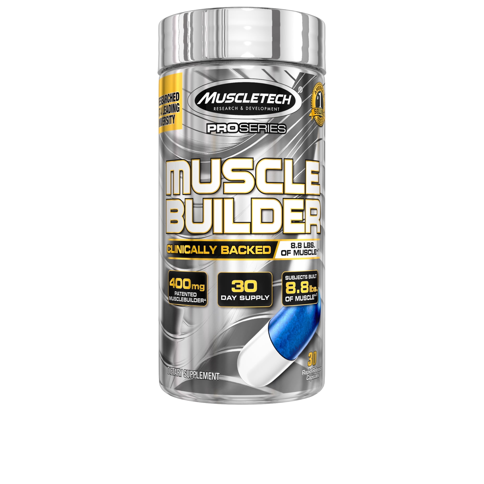 MuscleTech Pro Series Muscle Builder Rapid-Release 400 mg Capsules, 30 Ct