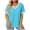 Sky Blue, variant on biudgviw Plus Size Tops for Women Oversized V Neck Criss Cross T-Shirt Color Block Casual Short Sleeve Blouse Summer Clothes