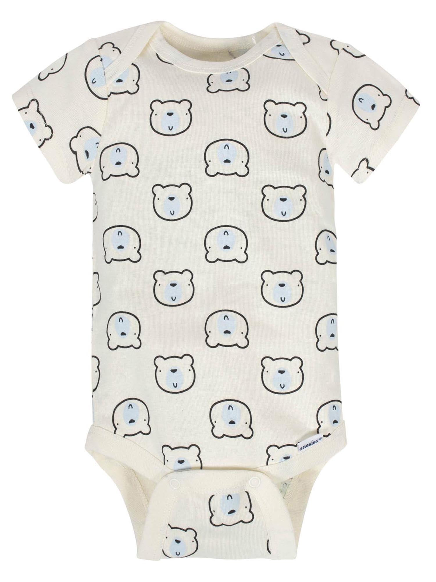Gerber Baby Boy Short Sleeves Onesies Bodysuits, 8-Pack, Sizes Newborn-12M