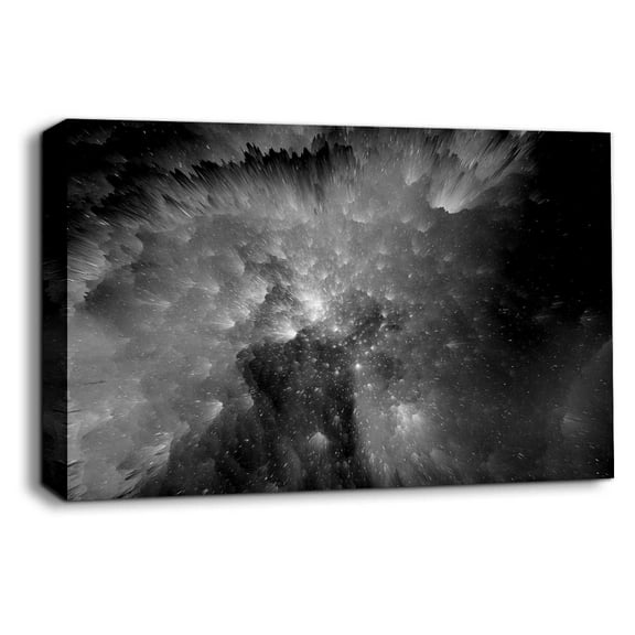wall26 Canvas Wall Art Black and White Energy Wave Pictures Home Wall Decorations for Bedroom Living Room Paintings Canvas Prints Framed - 16x24 inches