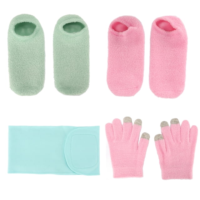 Moisturizing Gloves Socks Set, Reusable Stress Relief Skin Smoothing Touch Screen Gloves Socks for Home