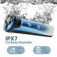 thumbnail image 5 of 4D Electric Shaver for Men, IPX7 Waterproof Electric Razor Dry Wet Rotary Face Shaver Rechargeable Cordless Travel Beard Trimmer w/ LED Display & Charging Stand & Pop Up Trimmer for Dad Husband, 5 of 7