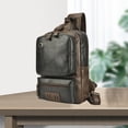 thumbnail image 3 of Guardoinrt Men's Sling Bag One Strap Backpack USB Charging Port PU LEATHER BAG:This Crossbody Handbag, 3 of 6