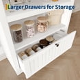 thumbnail image 4 of 71" Tall Arched Pantry Cabinet, 6-Tier Freestanding Storage with Drawer, Modern White Book Shelf with Open Shelves & Anti-Tipping for Kitchen, Living Room, 4 of 8