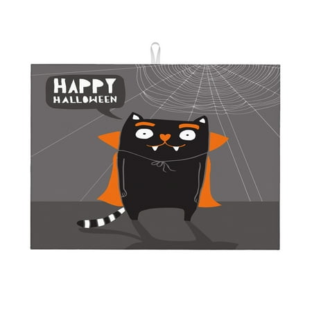 

Dish Drying Mat Funny Cat Microfiber Absorbent Drying Mats Reversible Kitchen Countertop Protector Dishes Drainer Rack Pad 18x24 Inch