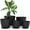 Black, variant on Plant Pots Indoor with Drainage - 7/6.6/6/5.3/4.8 Inches Home Decor Flower Pots for Indoor Planter - Pack of 5 Plastic Planters for Indoor Plants, Cactus, Succulents Pot - Mint