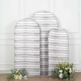 thumbnail image 2 of Efavormart Set Of 3 | White Rustic Wood Plank Pattern Spandex Fitted Wedding Arch Covers For Round Top Chiara Backdrop Stands - 5ft, 6ft, 7ft, 2 of 11