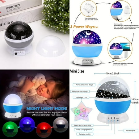 

WAGZOQN Unique Children‘s Bedroom Rotating LED Night Light Projector with Starry Sky and Planetarium Effects - Perfect Gift for Kids - Colorful Star Night Lights Lamp for a Magical Bedtim
