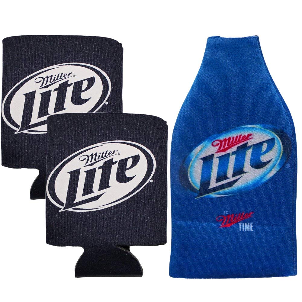 Miller Lite Bottle Suit & Can Koozies (Miller Lite Blue Open Bottom