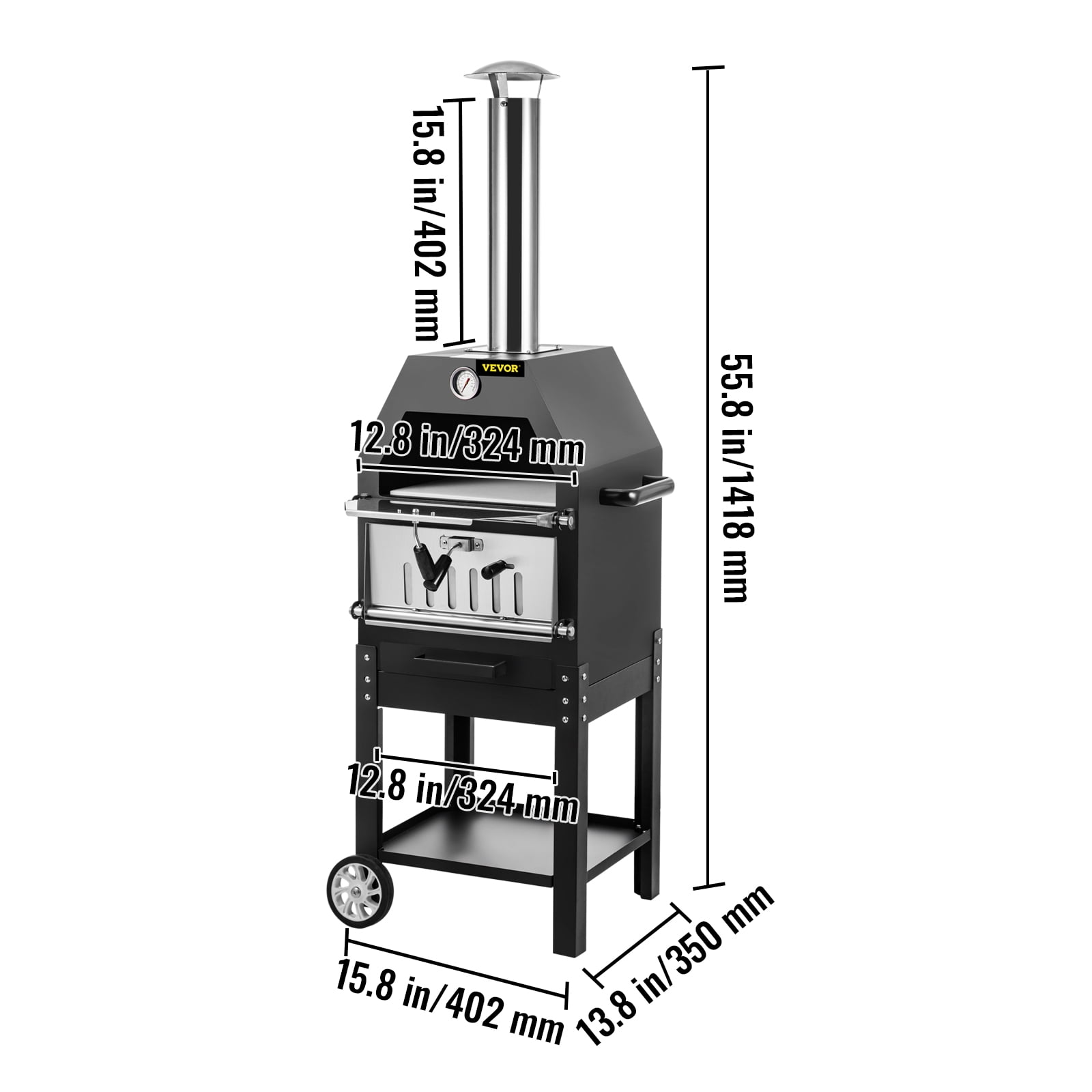 Buy VEVOR Outdoor Pizza Oven, 12 Wood Fire Oven, 2Layer Pizza Oven