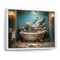 thumbnail image 2 of Designart "Art Deco in the Bathroom I" Bath & Laundry Floater Framed Canvas Art Print, 2 of 7