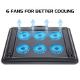 thumbnail image 5 of ENHANCE 6-Fan Aluminum Laptop Cooling Pad, Adjustable Cooler Stand with USB Pass-Through Port (Sage), 5 of 10