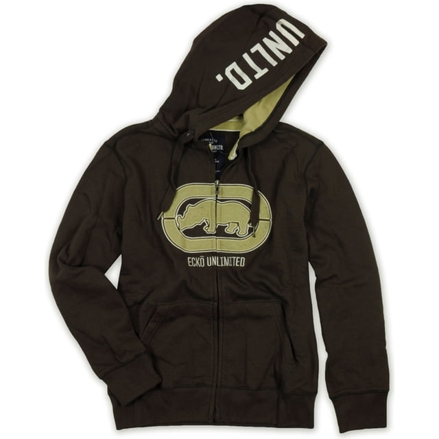 Ecko Unltd. Sudadera con capucha y cierre completo de la marca para hombre, marrón, extra pequeño Ecko Unltd. Sudadera