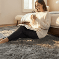 thumbnail image 2 of Rugs for Living Room, 6'x9' Soft Fluffy Area Rug for Bedroom, Plush Decorative Rug with Anti-Skid Backing, Indoor Home Carpet for Living Room, Grey, 2 of 5