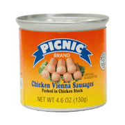 Picnic Chicken Vienna Sausage, 4.6oz, Fully Cooked, Shelf Stable, Aluminum Can, New