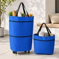 thumbnail image 3 of 2-in-1 Portable Shopping Cart Grocery Trolley 23L Lightweight Folding with Wheels, Holds 12.5kg, 3 of 4