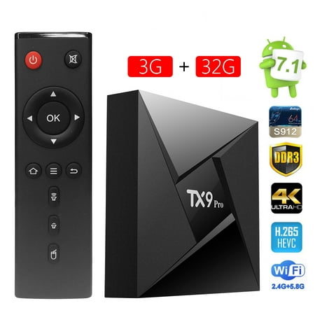 TX9 Pro Android 7.1 TV box Amlogic S912 Octa core 3GB DDR3 /32GB the latest smart Tv (The Best Smart Tv Box)