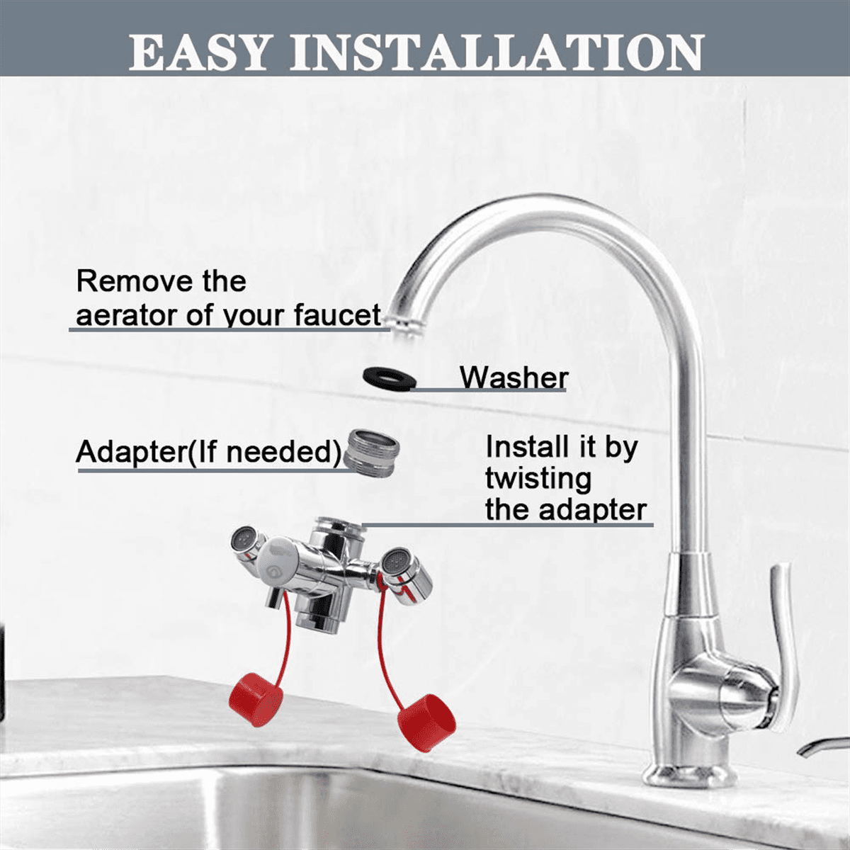 Faucet Mounted Eyewash Station with Cover,Reliable First-AID Emergency Eye Wash Unit for Sink Attachment Lab,Factory