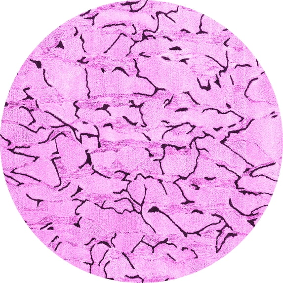 Ahgly Company Indoor Round Solid Pink Modern Area Rugs, 4' Round