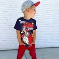 thumbnail image 2 of Ruyang Boys Girls Short Sleeve Cartoon Dinosaur Prints T Shirt Tops Shirt Set Toddler Casual and Comfortable Shirt, 2 of 8
