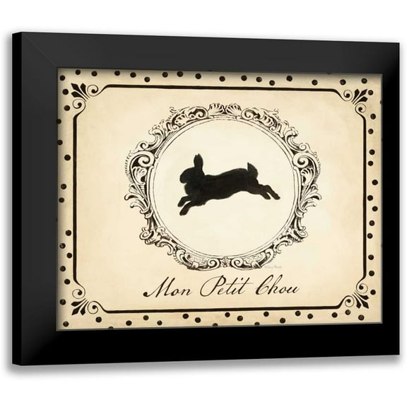 Adams, Emily 14x12 Black Modern Framed Museum Art Print Titled - Cartouche Lapin II