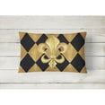 thumbnail image 2 of Carolines Treasures 8125PW1216 Black and Gold Fleur de lis New Orleans Canvas Fabric Decorative Pillow, 12H x16W,, 2 of 3