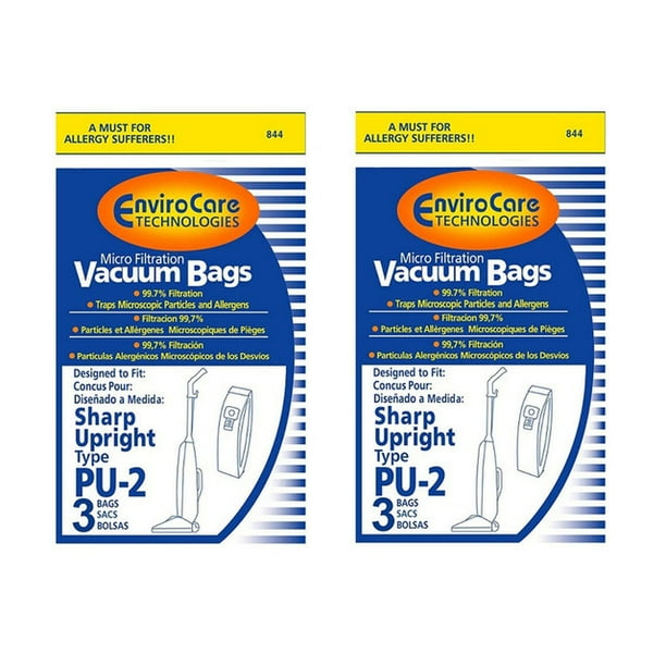 6 SHARP PU2 / PU2 UPRIGHT Allergy VACUUM CLEANER BAG [Part No 844