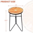 thumbnail image 4 of Glass Patio Side Table Accent Table Bistro Coffee Table Plant,Small Round End Table - Metal Side Table, Small Porch Table for Indoor and Outdoor Decor Orange, 4 of 7