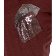 thumbnail image 4 of Moomaya Womens Round Neck T-shirt Short Sleeve Sequin Patch Pocket Tee Top - DA, 4 of 6