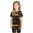 thumbnail image 5 of Balery Luxurious Gold Flow Conjunto de Pijama Infantil de Manga Corta con Estampado – Ropa de Dormir de Algodón Suave-Small, 5 of 5