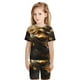 thumbnail image 5 of Balery Luxurious Gold Flow Conjunto de Pijama Infantil de Manga Corta con Estampado – Ropa de Dormir de Algodón Suave-4X-Large, 5 of 5